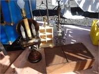 4 Lamps and Tin Box