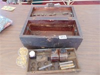 Wooden Box and Test Tubes