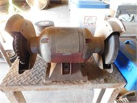 Bench grinder w/steel table, 24" x 30" x 32" tall