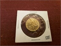 1883 5 DOLLAR GOLD PIECE