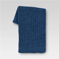 Threshold Chunky Knit Throw Blanket Blue