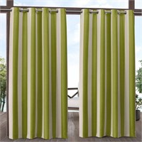 96"x54" Curtain Panels Green/Cream -Exclusive Home