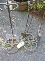 2 Early Pulleys & 2 pc Fireplace Set