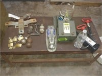 Metal Table, Trailer Hitch Items & Pins