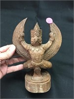 Hand Carved Wooden Bird Warrior Dancer