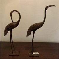 Two Crane Figurines