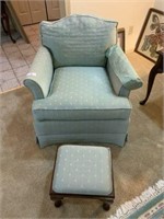 Ethan Allen Arm Chair & Footstool