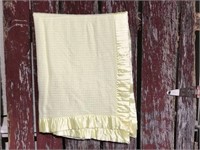 Yellow Satin Trimmed Baby Blanket