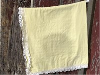Vintage Handcrafted Yellow Poplin Baby Blanket