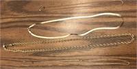 Gold Metal Necklaces, One Stamped 14K CTC