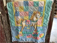 Quilted Baby Blanket with Hobby Horse