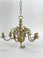 Early Brass Candle Chandelier