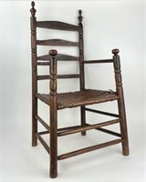 Colonial Era Ladder Back Arm Chair