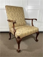 Chippendale Style Upholstered Arm Chair