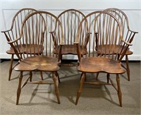 D.R. Dimes Continuous Arm Windsor Chairs- Set of 5