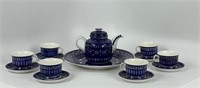 Arabia Finland Cobalt Blue Porcelain Tea Set