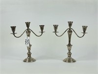 Pair of Lunt Sterling Silver Weighted Candelabras