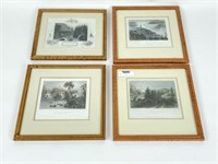 4 Framed W.H. Bartlett Prints