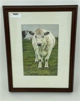 Michael Rocco Watercolor Painting of Cow