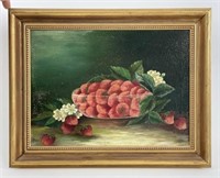 Oil on Canvas Painting of Strawberries