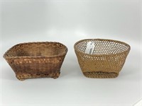 2 Primitive Handmade Baskets