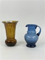 Two Pieces of Hand Blown Glassware