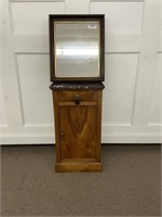 Marble Top Mahogany Single Drawer Cabinet