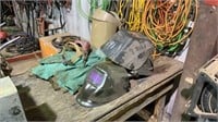 Pile of Welding Clothes, Multiple Masks
