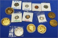 14 Replica Coins inc/ Gold & Silver Layered
