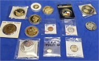 14 Replica Coins, Some Gold/Silver Layered
