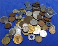 78 Coins/Tokens, Mostly Foreign
