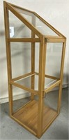53” Tall Slant Top Glass & Wood Display Cabinet