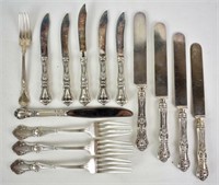 ASSORTED ANTIQUE STERLING SILVER FLATWARE
