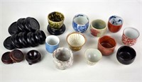ASIAN TEA & SAKE CUPS WITH STANDS