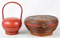 TWO ANTIQUE ASIAN FOOD BASKETS