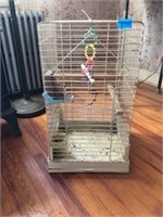 Metal Bird Cage With Wood Perches, Toys & Feeders