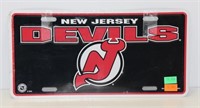 NEW JERSEY DEVILS N.H.L. TIN LICENCE PLATE