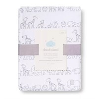 Cloud Island Fitted Crib Sheet Two by Two Gray