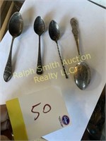 4 sterling spoons