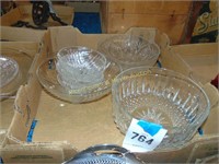 FLAT OF PRESSED GLASS BOWLS