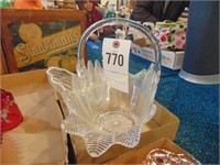 PRESSED GLASS CLEAR BASKET MOONSTONE