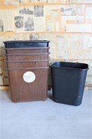6 x Wastepaper Baskets/Trash Cans