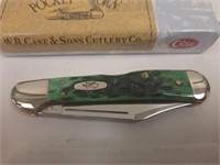 Case XX Mini Copperlock green bone handled knife