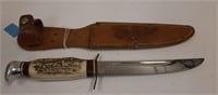 American Knife Co. German knife, leather sheath