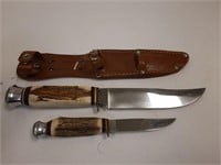 E Knecht & CO. German knife set in leather sheath