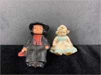 Cast Iron Painted Amish Boy & Dutch Girl