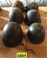 6 Assorted Military Helmets