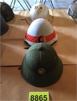 3 Assorted Military Helmets