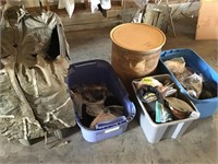 5 Totes Assorted Military Uniforms & Hats