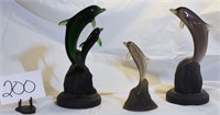 3 Dolphins Sculptures signed by A. Gairos